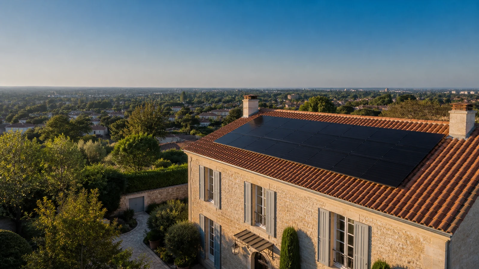 Maison bordelaise équipée de panneaux photovoltaïques